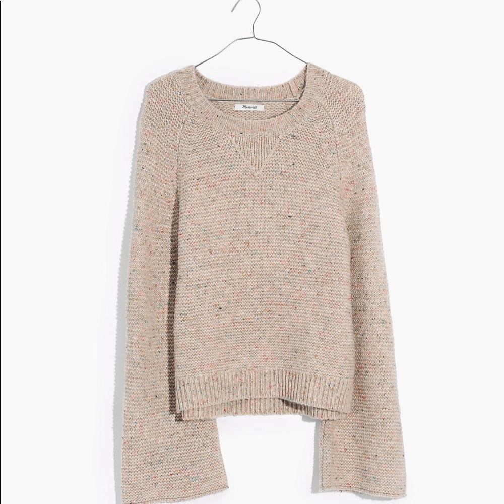 Madewell Flecked Wide Sleeved Pullover Sweater - M